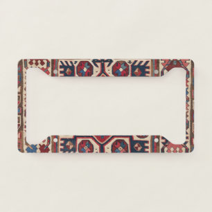 Red Blue Western Santa Fe Cowboy Ornate  License Plate Frame