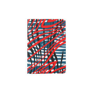 Red blue white Abstract Pattern Passport Holder