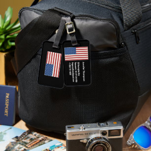 Red Blue White America Flag American Personalized Luggage Tag
