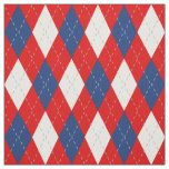 Red Blue White Argyle Pattern Fabric