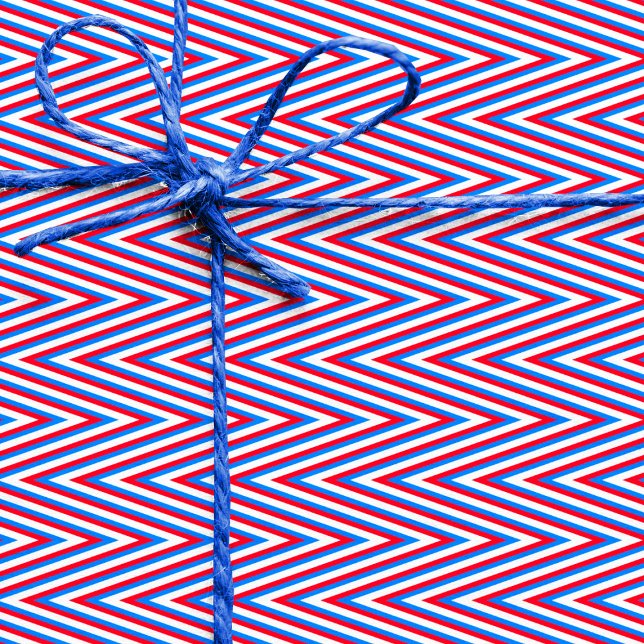 Red blue white Chevron Stripes - Trippy Abstract Wrapping Paper (Creator Uploaded)