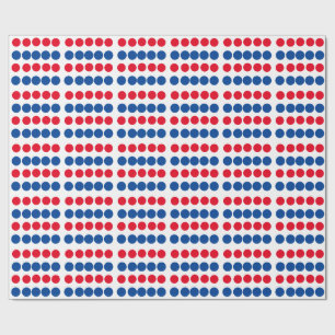 Red Blue White Custom Colors Patriotic Patterns Wrapping Paper