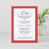 Red Blue & White Formal Graduation Party Invite (Standing Front)