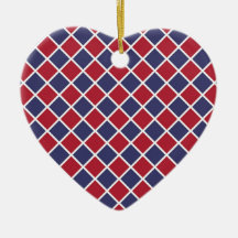 Red Blue White Harlequin Diamond Checker Pattern