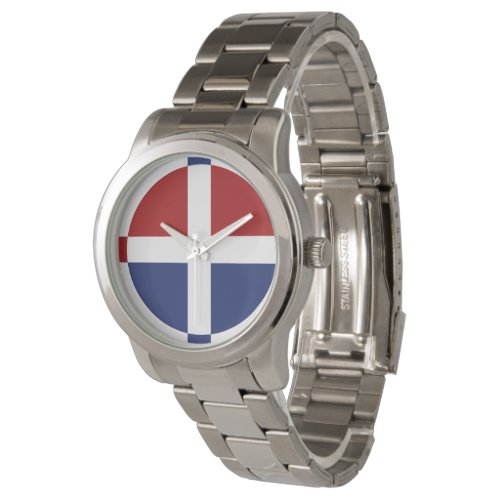 Red Blue  White Modest Cross Watch