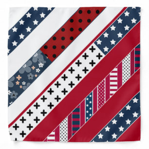 Red blue white national Patriotic background . Bandana
