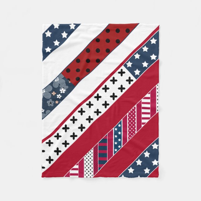 Red blue white national Patriotic background . Fleece Blanket (Front)