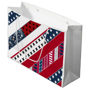 Red blue white national Patriotic background . Large Gift Bag