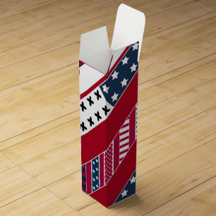 Red blue white national Patriotic background . Wine Box