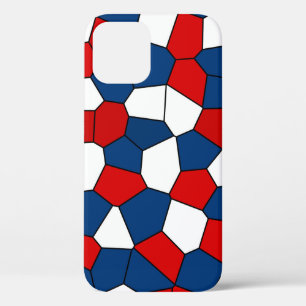 Red Blue White Pattern iPhone 12 Case