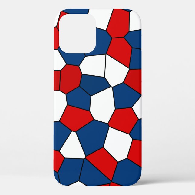 Red Blue White Pattern Case-Mate iPhone Case (Back)