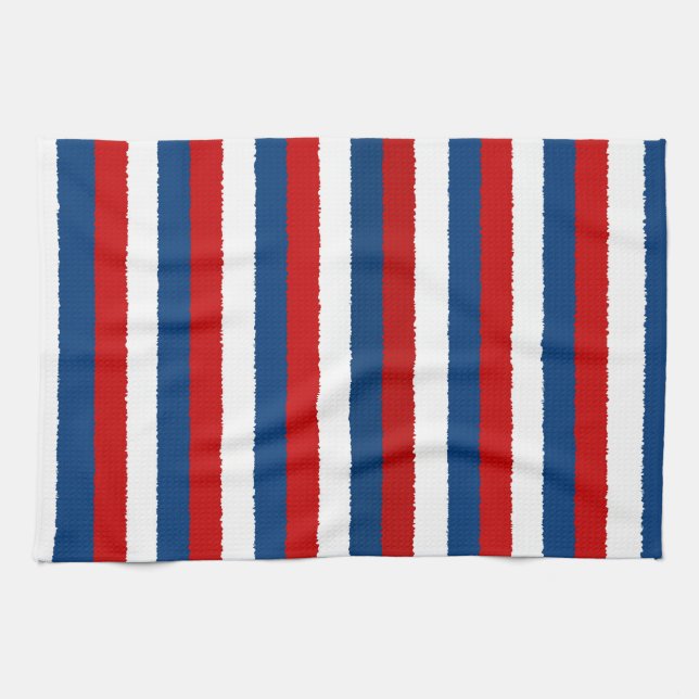Red Blue White Pattern Towel (Horizontal)
