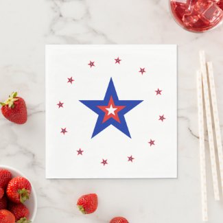 Red/Blue/White Star Ring + Blue/Red/White Star
