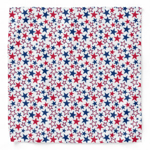 Red Blue White Stars Patriotic American Flag Bandana