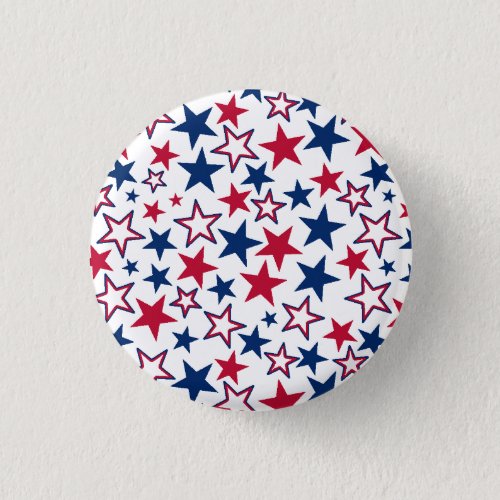 Red Blue White Stars Patriotic American Flag  Clas Button