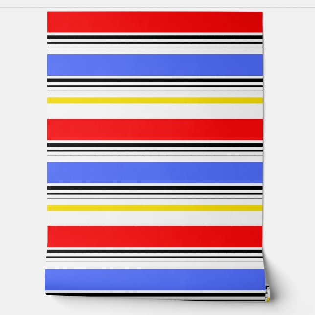 Red Blue White Stripes Design  Wallpaper (Unrolling)