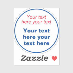 Red Blue White Your Text Here Replace Slogan Sticker
