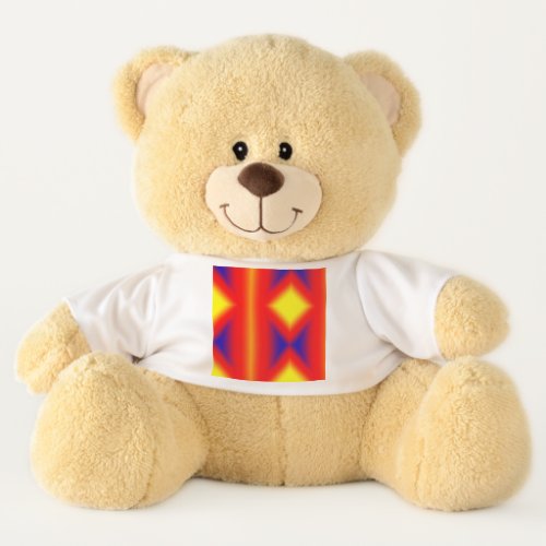 Red blue yellow abstract colorful custom add your  teddy bear