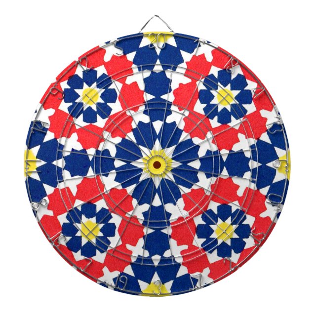 red blue yellow abstract dart board (Front)
