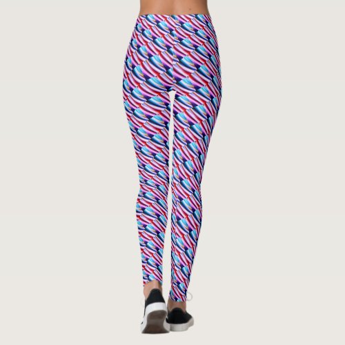 Red Blue Yellow Black Abstract Pattern Leggings