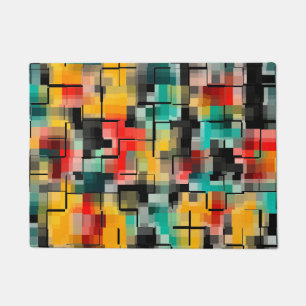 Red Blue Yellow Black Doormat