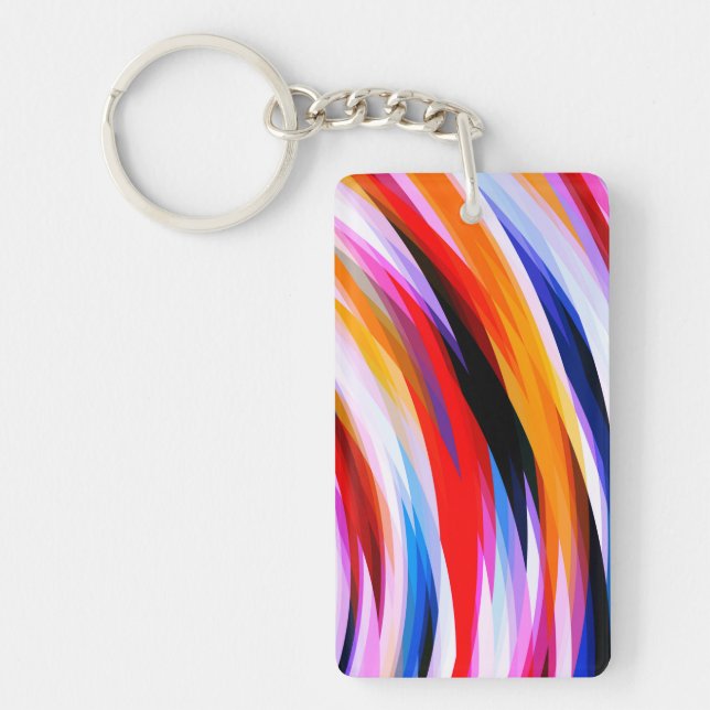 Red Blue Yellow Black Keychain (Front)
