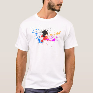 Red, Blue, Yellow, Black, Magenta Splash Paint T-Shirt