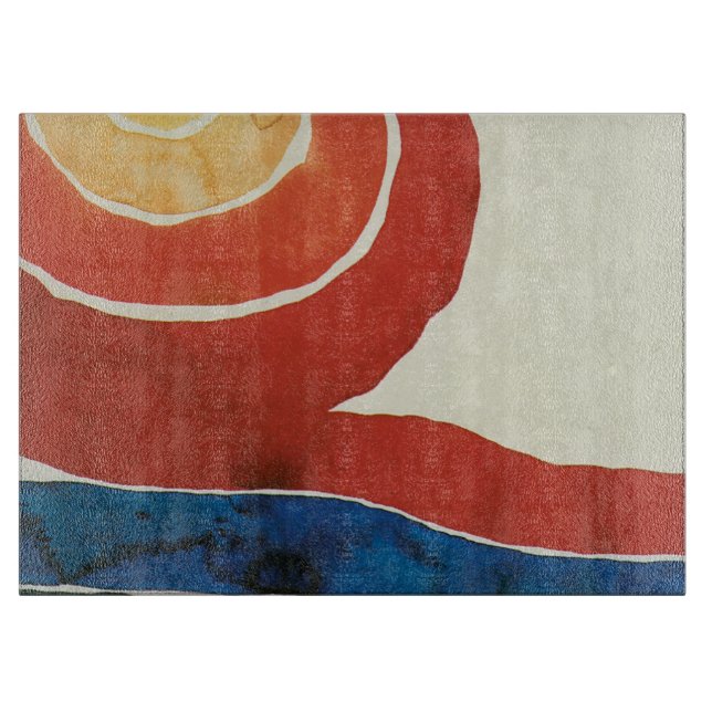 Red Blue Yellow Evening Star III Cutting Board (Front)