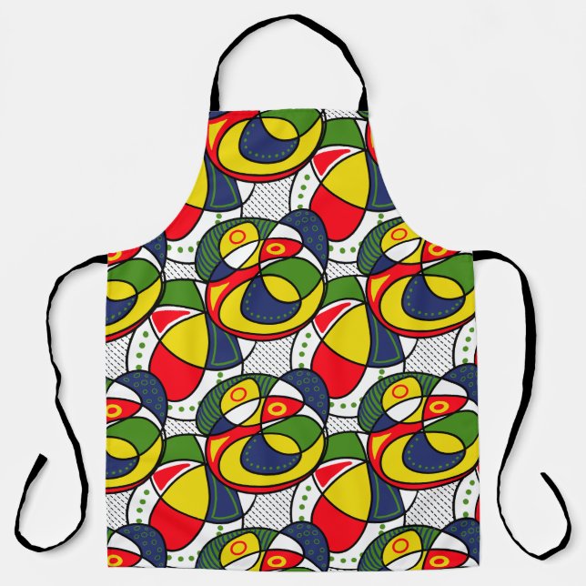 Red Blue Yellow Green Beach Ball Apron (Front)