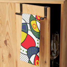 Red Blue Yellow Green Beach Ball Kitchen Towel