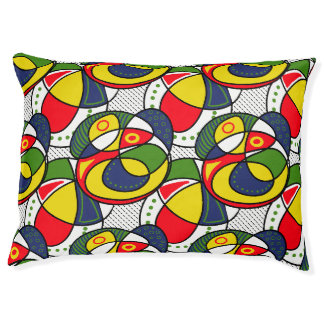 Red Blue Yellow Green Beach Ball Pet Bed