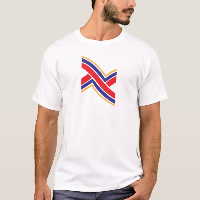 Red Blue Yellow Letter X Monogram T-Shirt (Front)