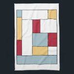 Red Blue Yellow Mid Century Retro Color Blocks Kitchen Towel<br><div class="desc">This fabulous mid-century modern kitchen towel features rectangular color blocks in blue,  red,  yellow,  white,  and black. Add a pop of fun to your kitchen!</div>