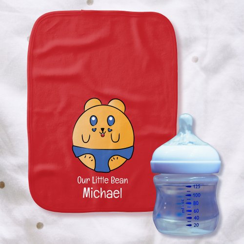  Red Blue Yellow Modern Cute Funny Cartoon Animal Baby Burp Cloth