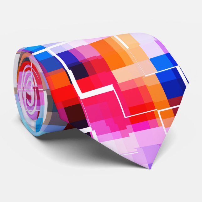 Red Blue Yellow  Neck Tie (Rolled)