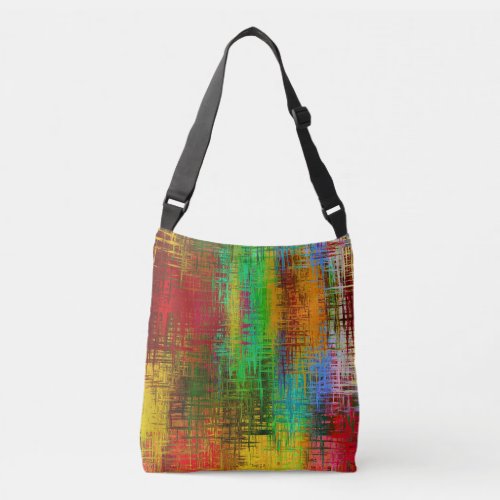 Red blue Yellow Orange Colorful Abstract Pattern Crossbody Bag