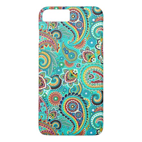 Red Blue Yellow Paisley iPhone 8 Plus7 Plus Case