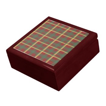 Red Blue Yellow Plaid Gift Box by Visages at Zazzle