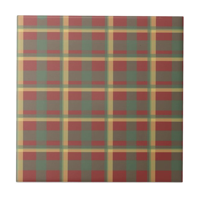 Red Blue Yellow Plaid Tile (Front)