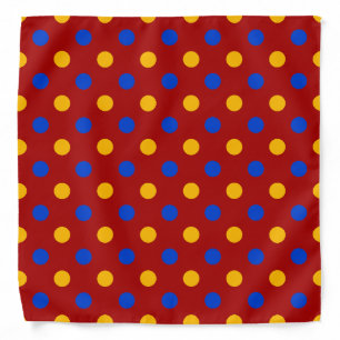Red Blue Yellow Polka Dots Design  Bandana