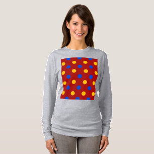 Red Blue Yellow Polka Dots Design T-Shirt