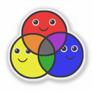 Red Blue Yellow Primary Colors Sticker