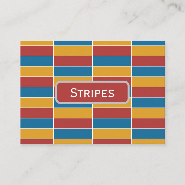 Red Blue Yellow Stripes Business Card (Front)