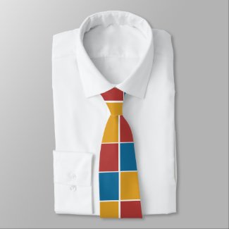 Red Blue Yellow Stripes Neck Tie
