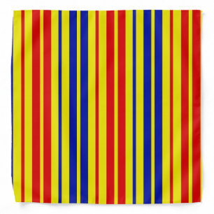 Red Blue Yellow Stripes Pattern Design  Bandana