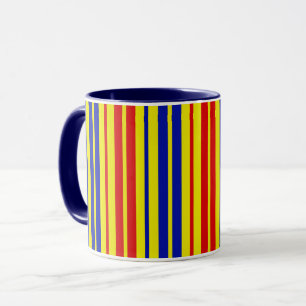 Red Blue Yellow Stripes Pattern Design Mug