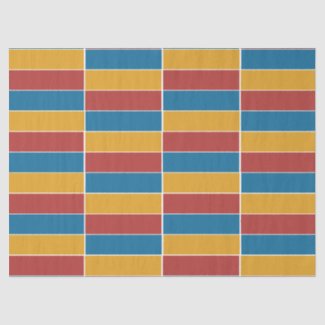 Red Blue Yellow Stripes Tissue Paper