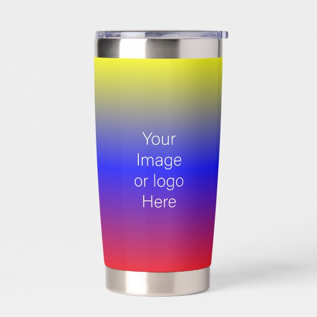 Red Blue Yellow Traveler Gradient Personalize Insulated Tumbler (Left)