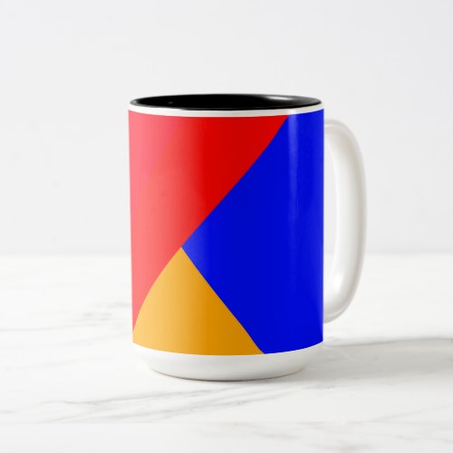 Red Blue yellow triangle abstract geometric   Two_Tone Coffee Mug