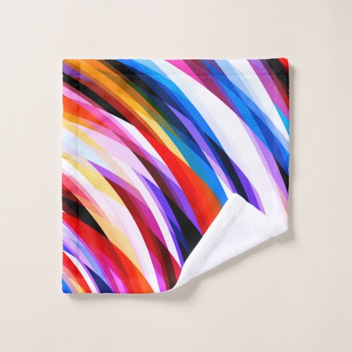 Red Blue Yellow White Abstract Pattern Wash Cloth